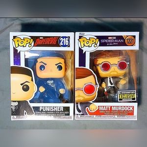 Funko Pop 216 Punisher 1221 Matt Murdock Daredevil Entertainment Earth w Cases